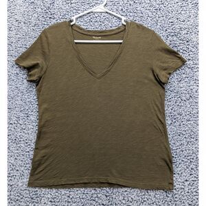 Madewell Whisper Cotton V Neck T Shirt Size S Lightweight Capsule Basic Green
